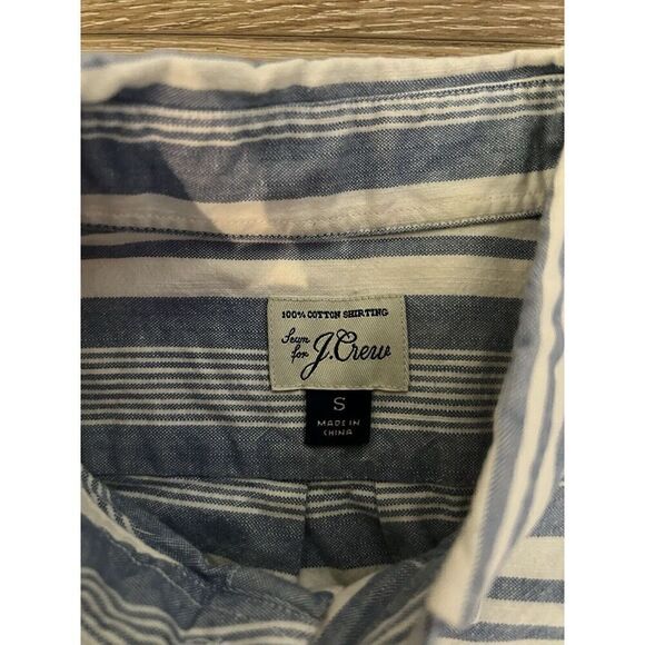 J. Crew Mens Blue Striped Short Sleeve Polo Single Pocket Size Small - Picture 3 of 3